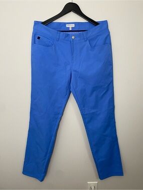 Peter Millar Performance Pants EB66 Blue 34 x 32 Golf Chino 5 pocket